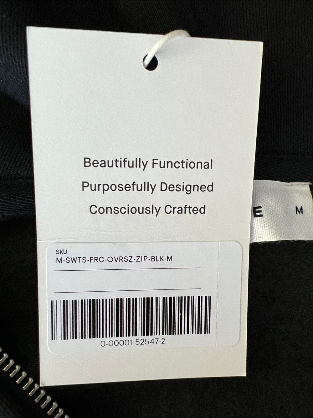 New Everlane LUXE FLEECE FULL-ZIP HOODIE Black Size M - Picture 5 of 10